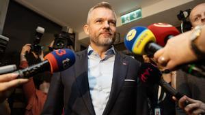 El candidato presidencial Peter Pellegrini, durante la noche electoral en Bratislava.