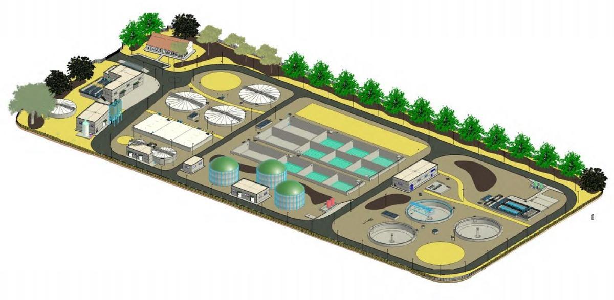 Figuración de la futura depuradora de Sagunt.