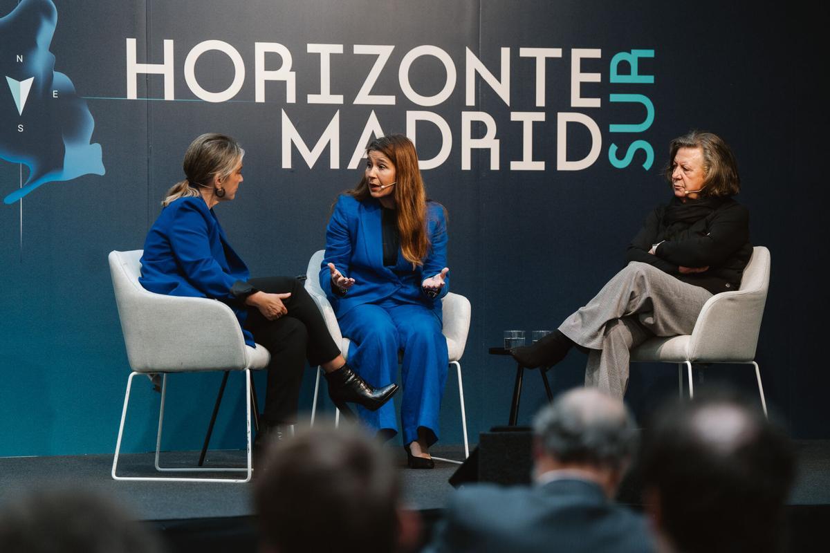 Aránzazu Povedano, alcaldesa de San Martín de Valdeiglesias, y Francisca Suárez, alcaldesa de Titulcia, en 'Horizonte Madrid Sur'.