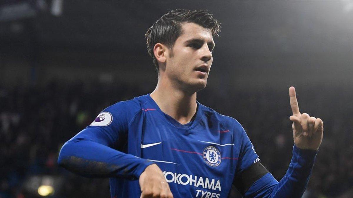 Morata celebra un gol ante el Crystal Palace