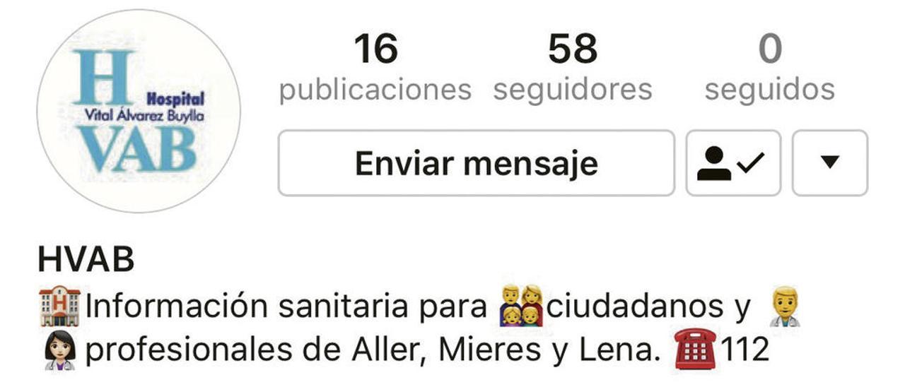 La cuenta del Hospital Álvarez-Buylla en Instagram.