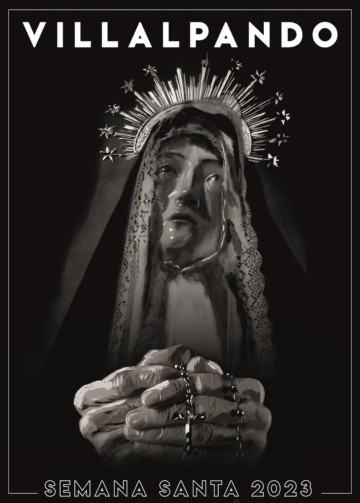 Portada del programa de la Semana Santa de Villalpando 2023, obra de Laura Gallego.