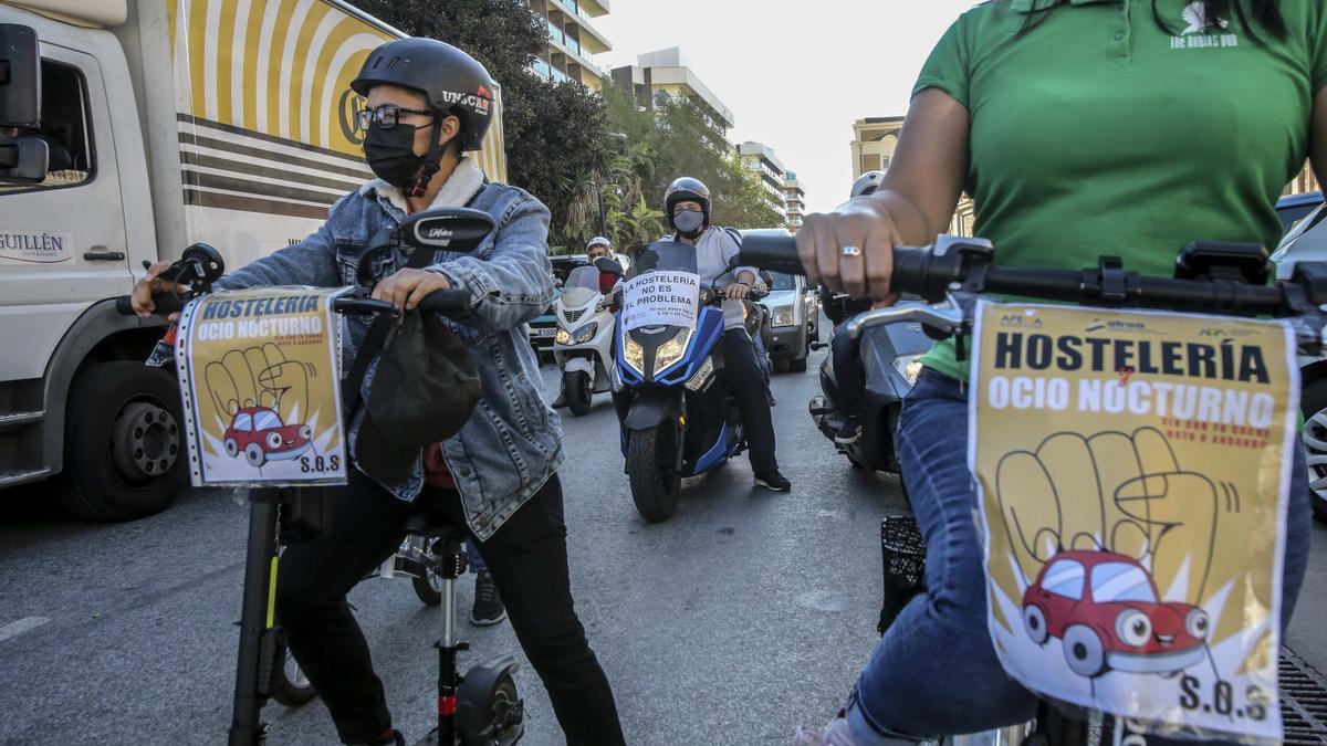 Caravana de protesta del ocio nocturno en Alicante hace una semanas