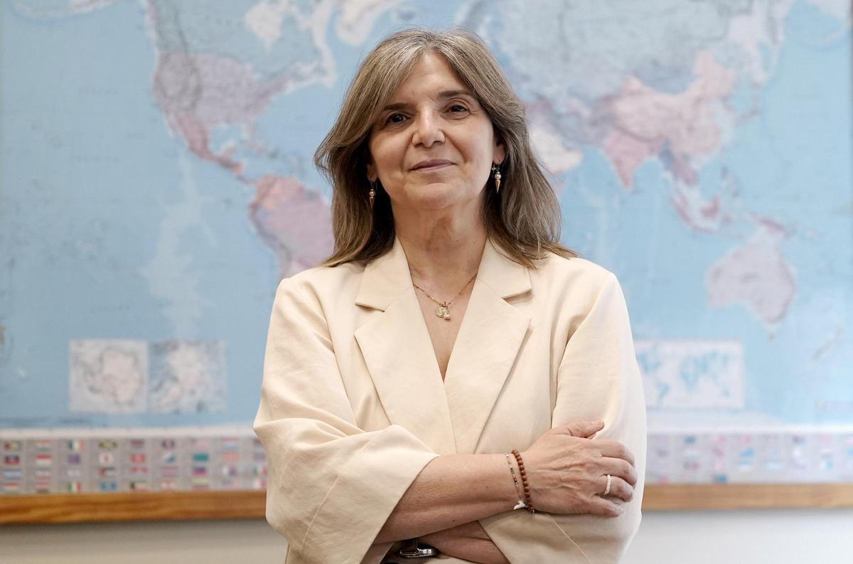 Pilar Cancela, secretaria de Estado de Migraciones, durante la entrevista.