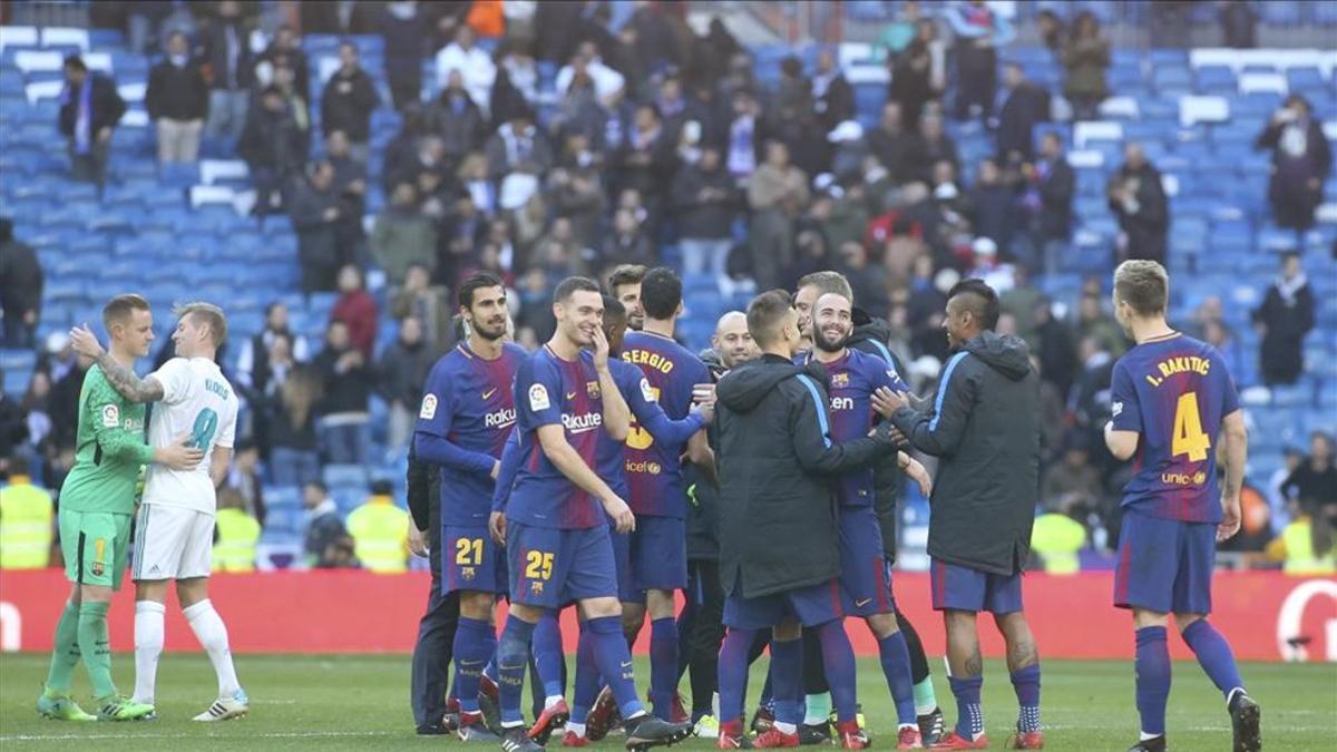 El Barça cerró el año celebrando una gran victoria en el Bernabéu