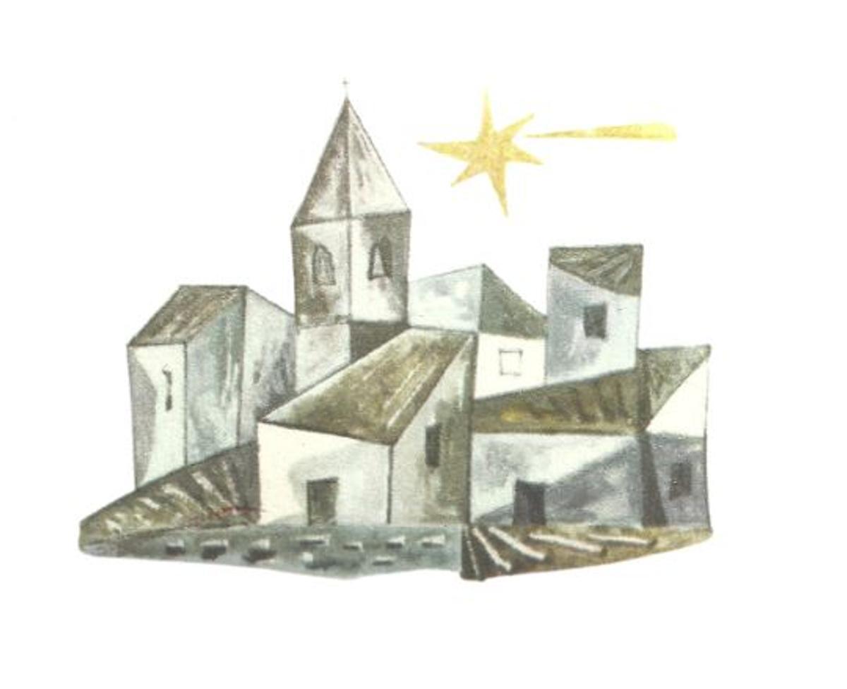 Ilustración de José Romero  Escassi para el libro de Luis  Rosales  «Retablo sacro del  Nacimiento del Señor»