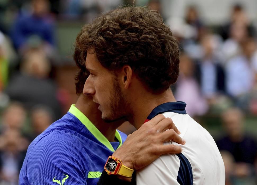 Partido de cuartos de final de Roland Garros entre Nadal y Carreño