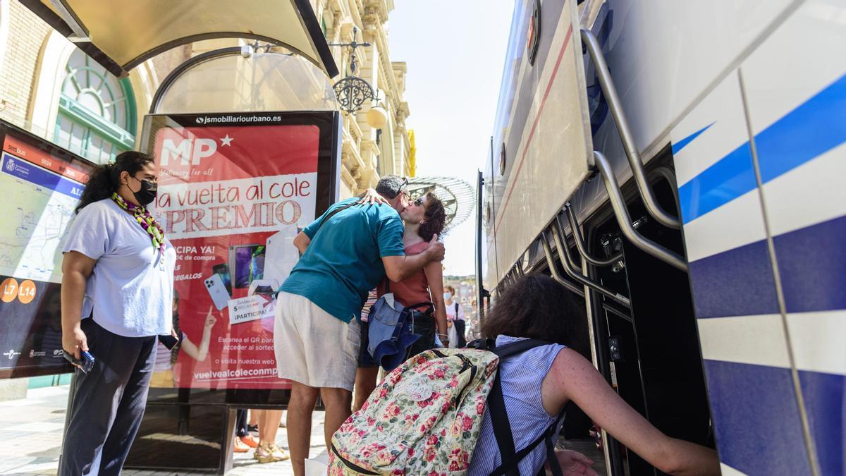 Salida del autobús hacia Albacete desde Cartagena.