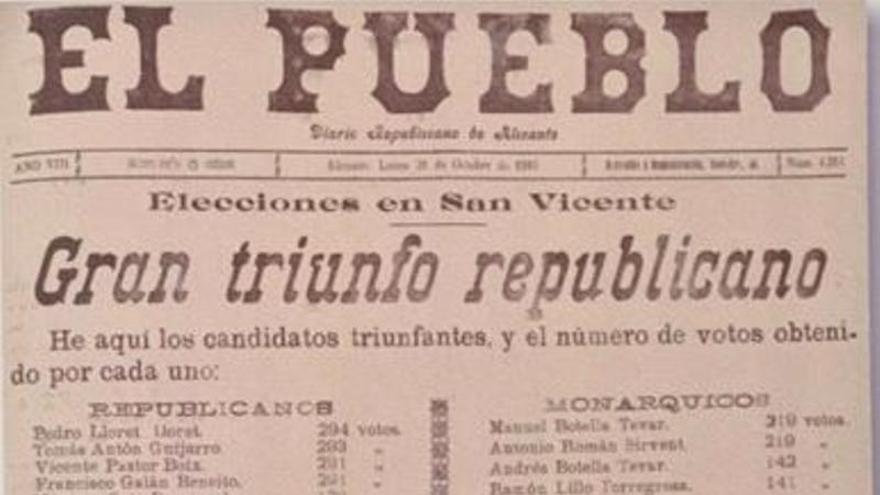 El día que San Vicente dio la campanada en plena Restauración monárquica: los republicanos al poder