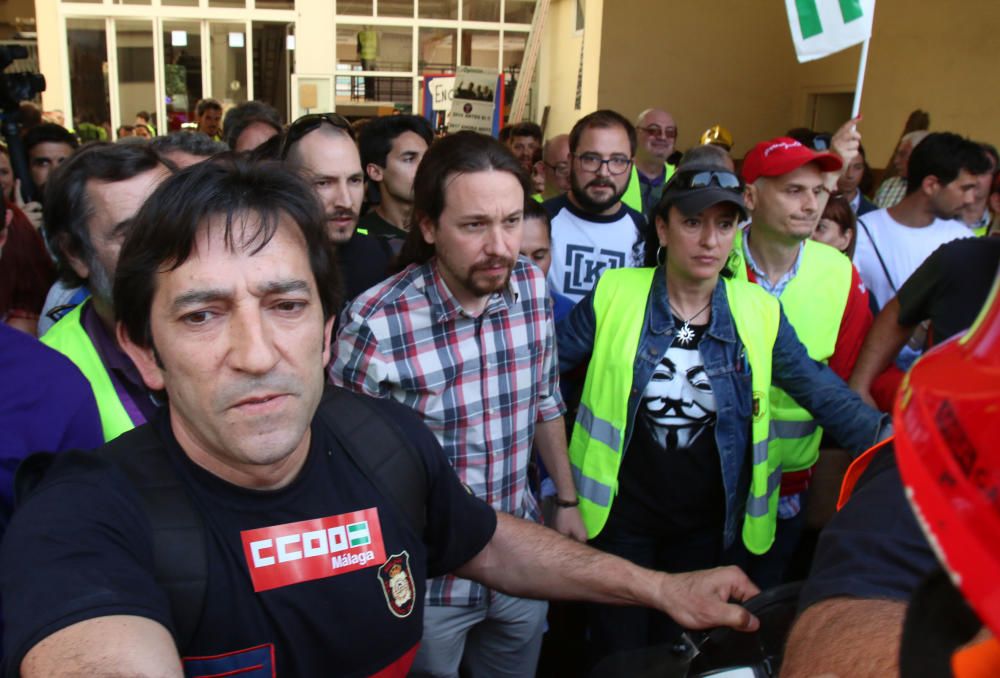 Manifestación de los bomberos de Málaga