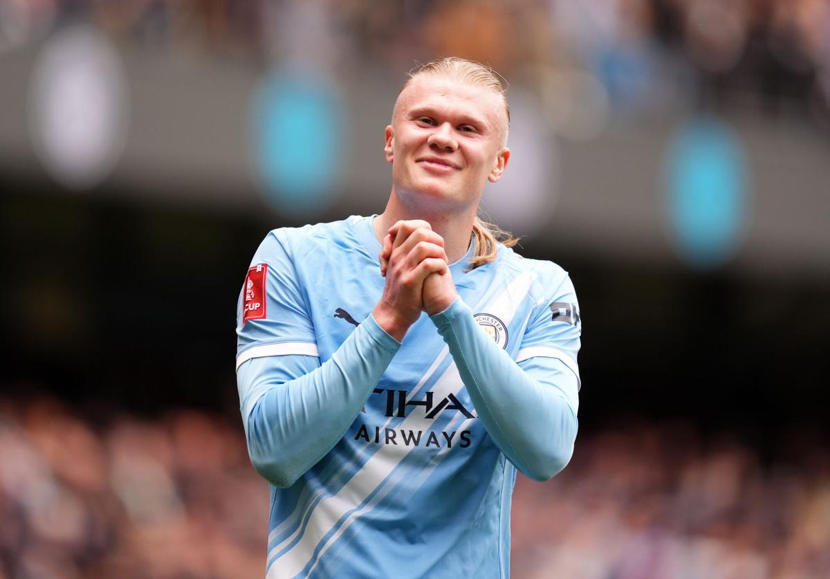 Erling Haaland, autor de un hat-trick en el Manchester City-Liverpool de FA Cup