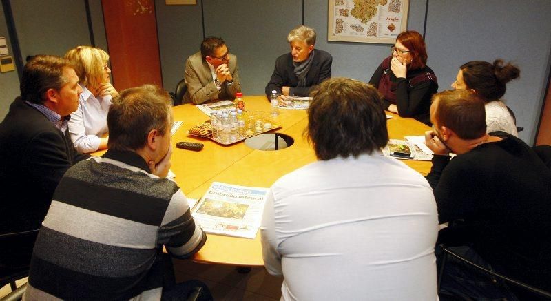 Pedro Santisteve visita la redacción de EL PERIÓDICO DE ARAGÓN