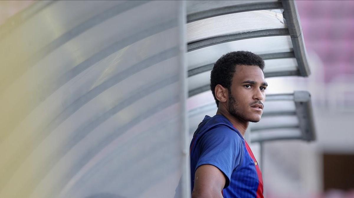 Jordi Mboula en el Barça B