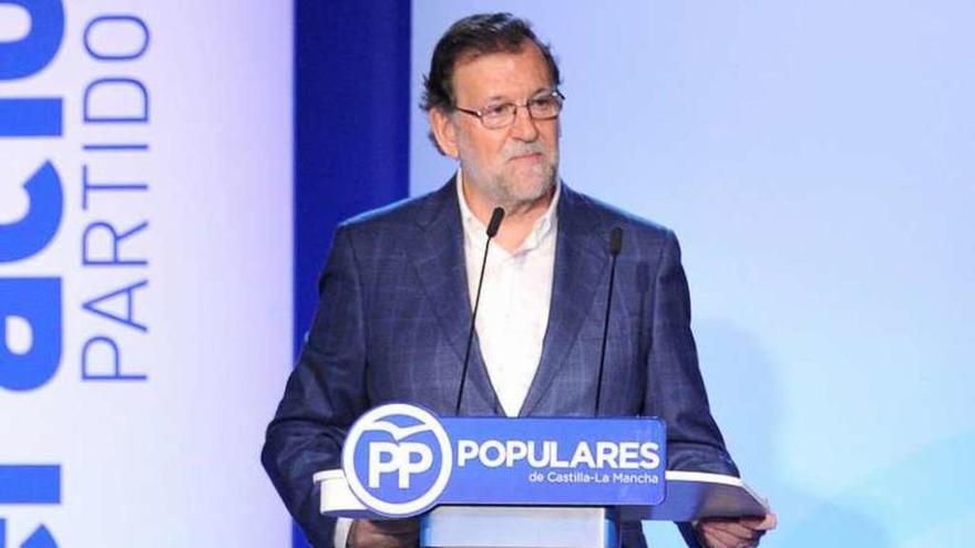 Rajoy, durante el acto político del PP celebrado en Toledo. // Efe