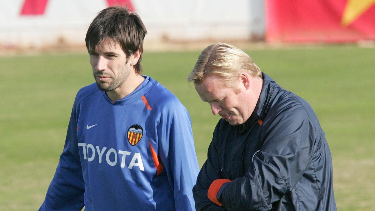 Koeman junto Albelda en su etapa en el Valencia