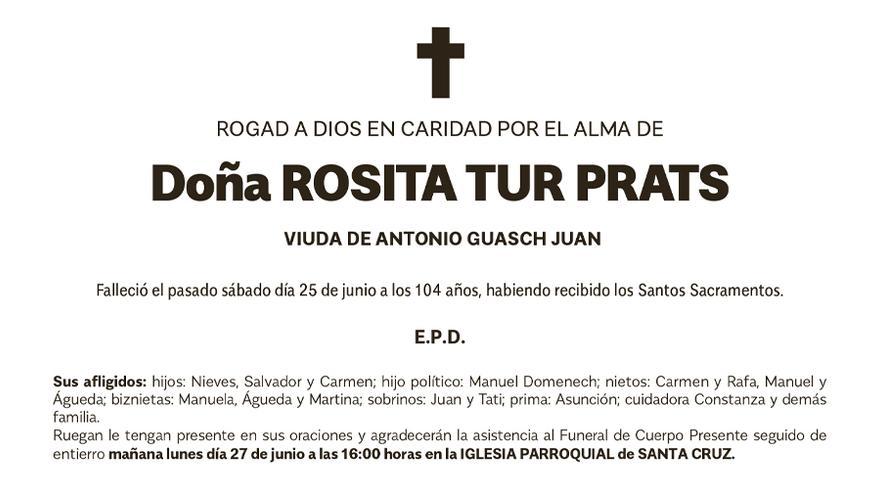 Esquela Rosita Tur Prats