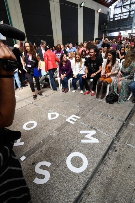 CANARIAS Y ECONOMIA. EDIFICIO MILLER. LAS PALMAS DE GRAN CANARIA. Mitin dePodemos con Irene Montero en el Edificio Elder del Parque Santa Catalina  | 31/03/2019 | Fotógrafo: Juan Carlos Castro