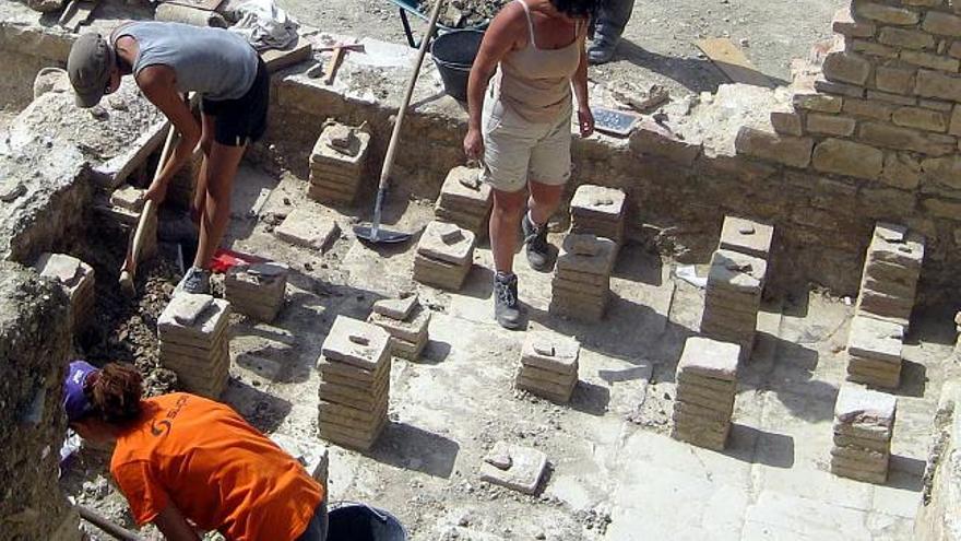 La conservación de la estructura de la gran villa romana se refleja en los trabajos de excavación