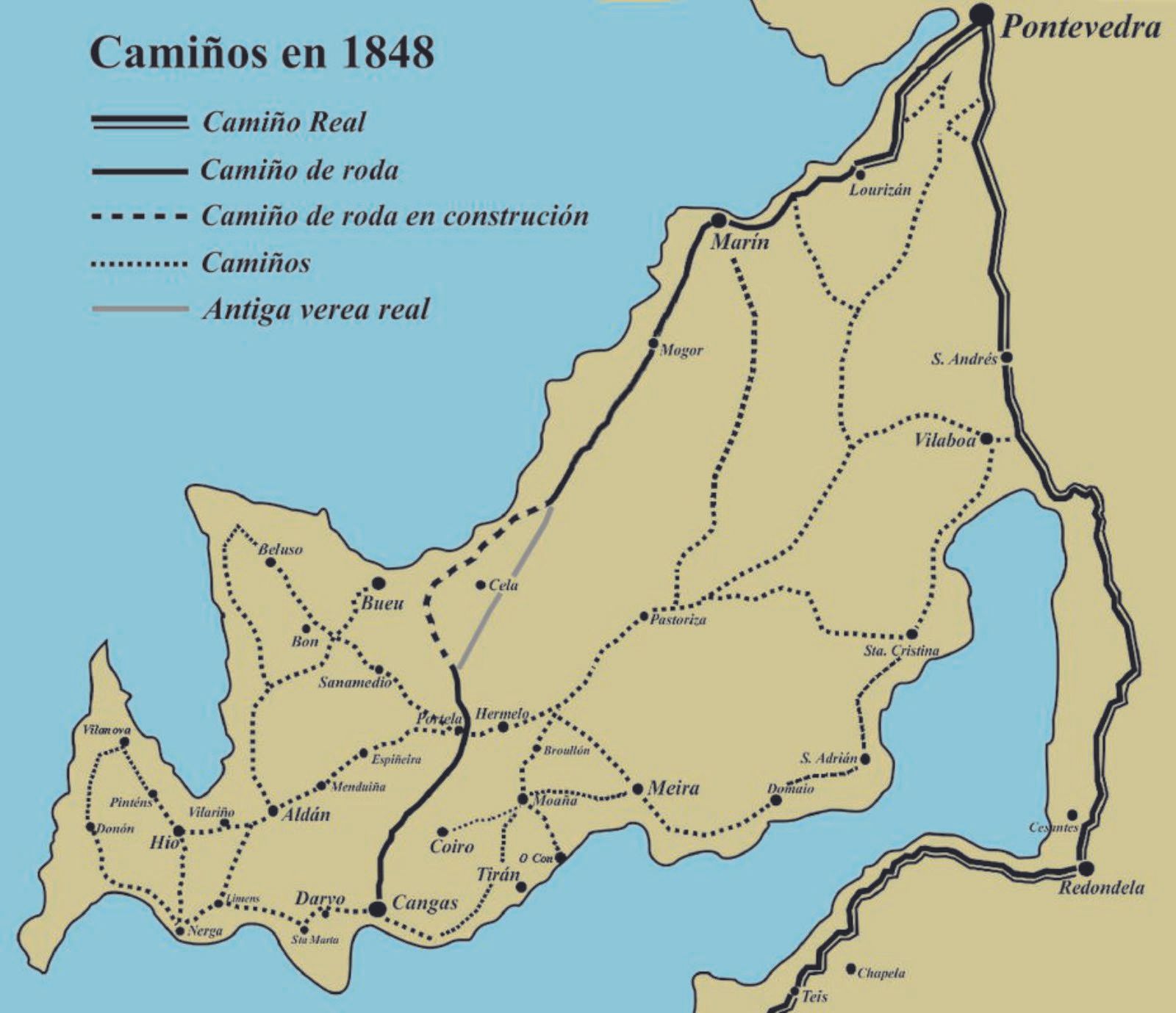 Galicia sen estradas e pagábaas noutras  partes 