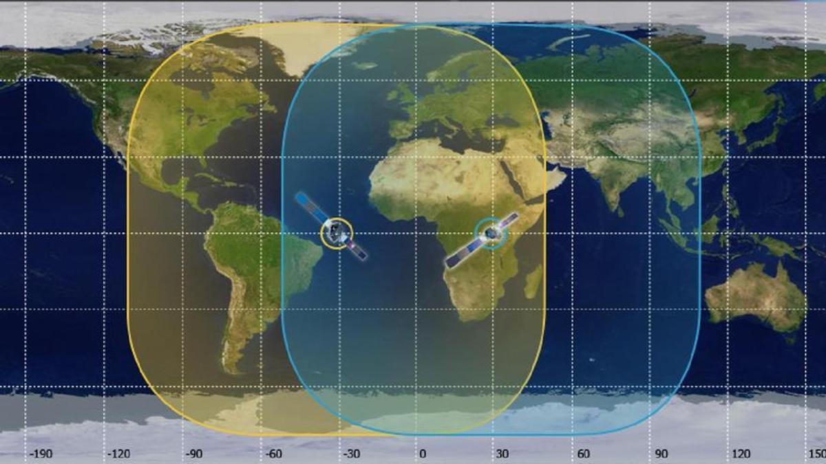 Cobertura prevista para los nuevos satélites que Defensa comenzará a proporcionar a las Fuerzas Armadas y el CNI el próximo año.