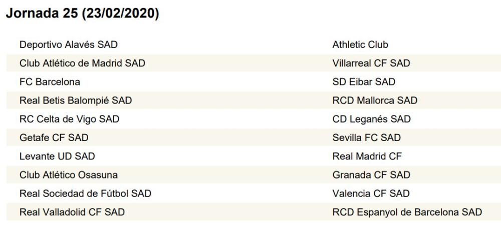 Calendario de LaLiga completo: Valencia CF; Levante UD, Villarreal...