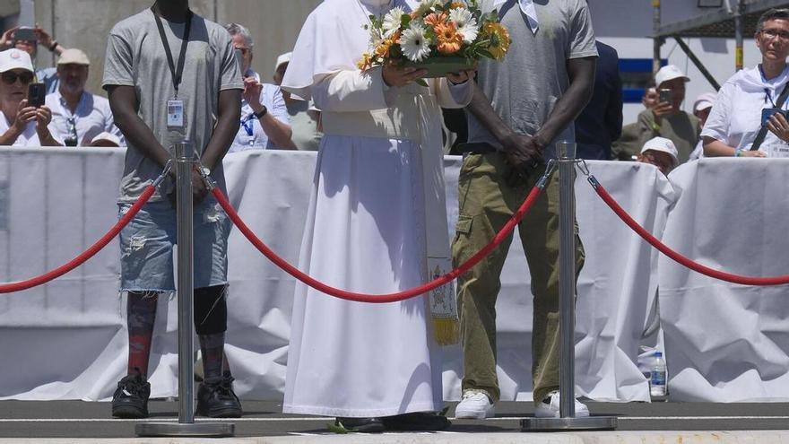 El papa en el muelle de Arguineguín, Gran Canaria