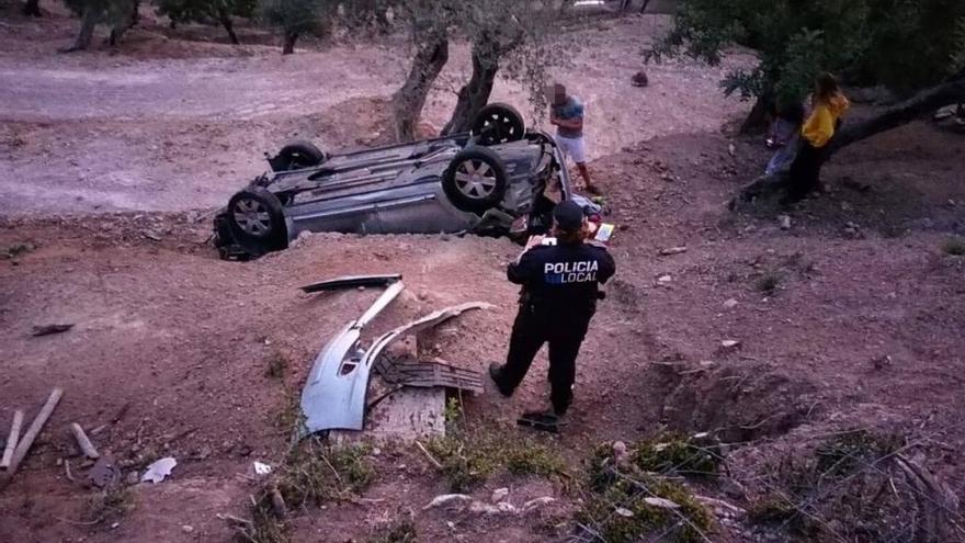 Ein Baum stoppte das Auto.