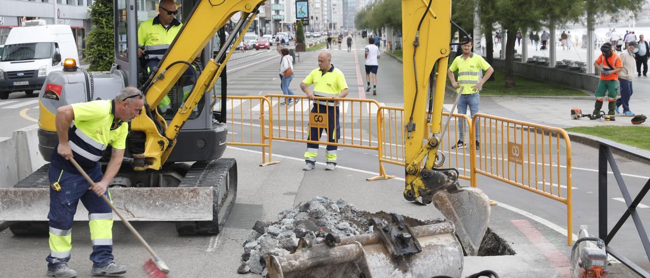 Comienza la supresión del "cascayu" en el entorno de la avenida de Castilla