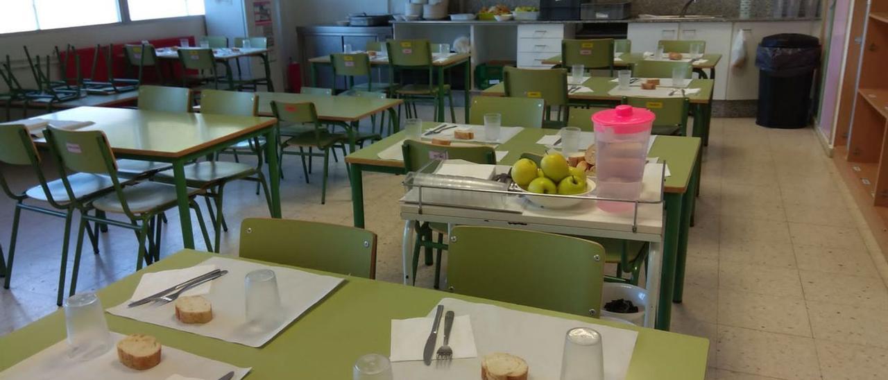 Un comedor escolar en Moaña, el pasado curso. | FDV