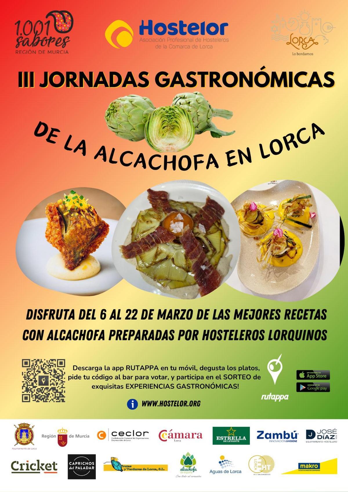 Cartel anunciador de las terceras jornadas gastronómicas de la alcachofa.