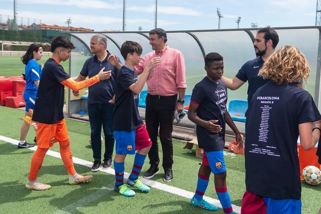 La celebración del Infantil B al ganar el título de Liga de su categoría