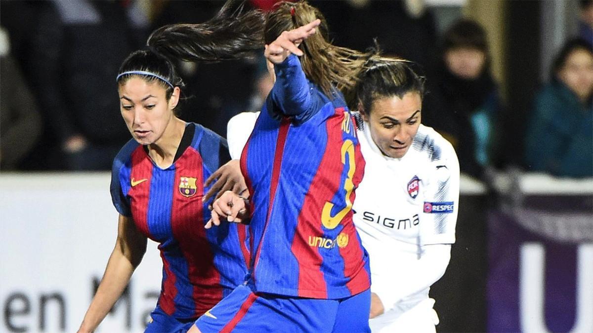 Marta durante el Rosengard-Barça de este miércoles