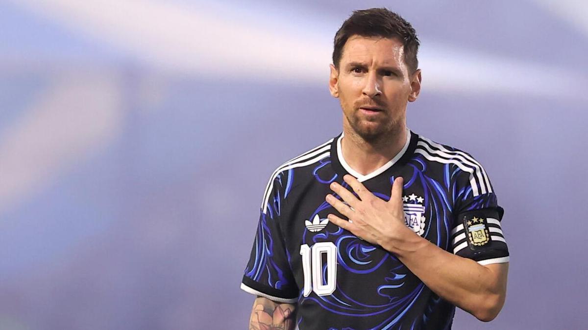 Lionel Messi, en un partido de su selección.