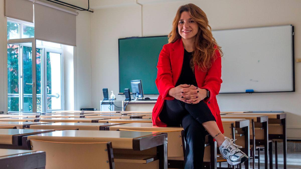 Soraya Calvo, en un aula de la Facultad de Formación del Profesorado y Educación de Oviedo.