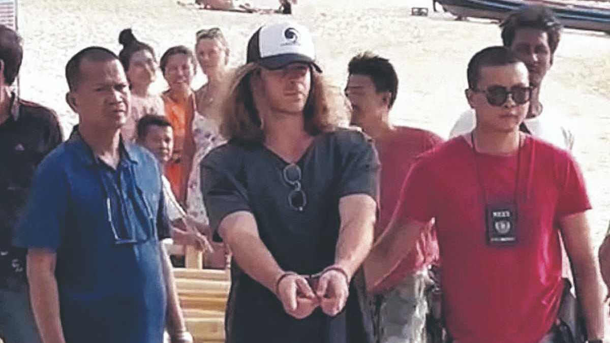 Daniel Sancho, en el moment de la seva detenció a Tailàndia.