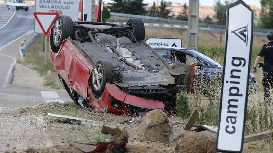 Un accidente de tráfico a las afueras de Zamora.