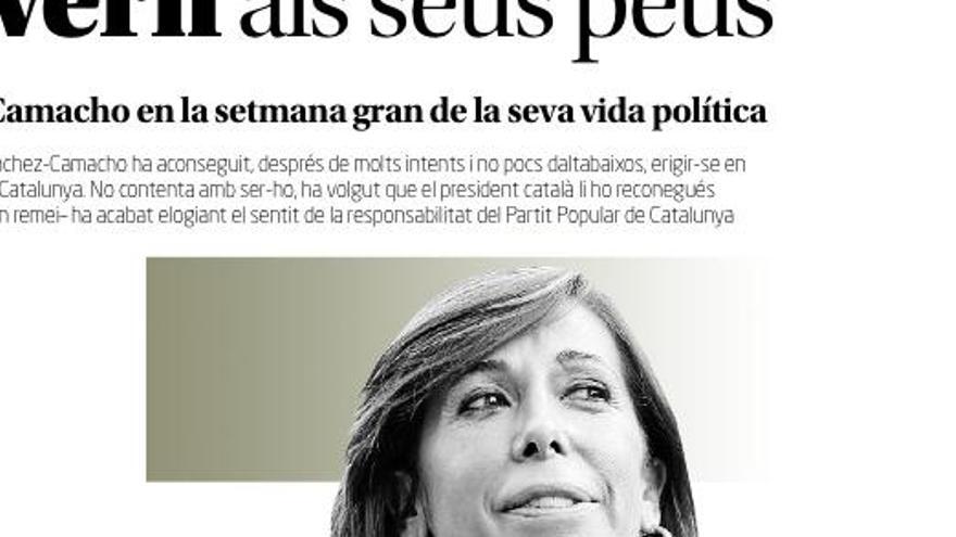 Alícia Sánchez-Camacho
Després d&#039;anys intentant que el PPC tingués rellevància política, aquesta setmana ha posat el govern de CiU de genolls