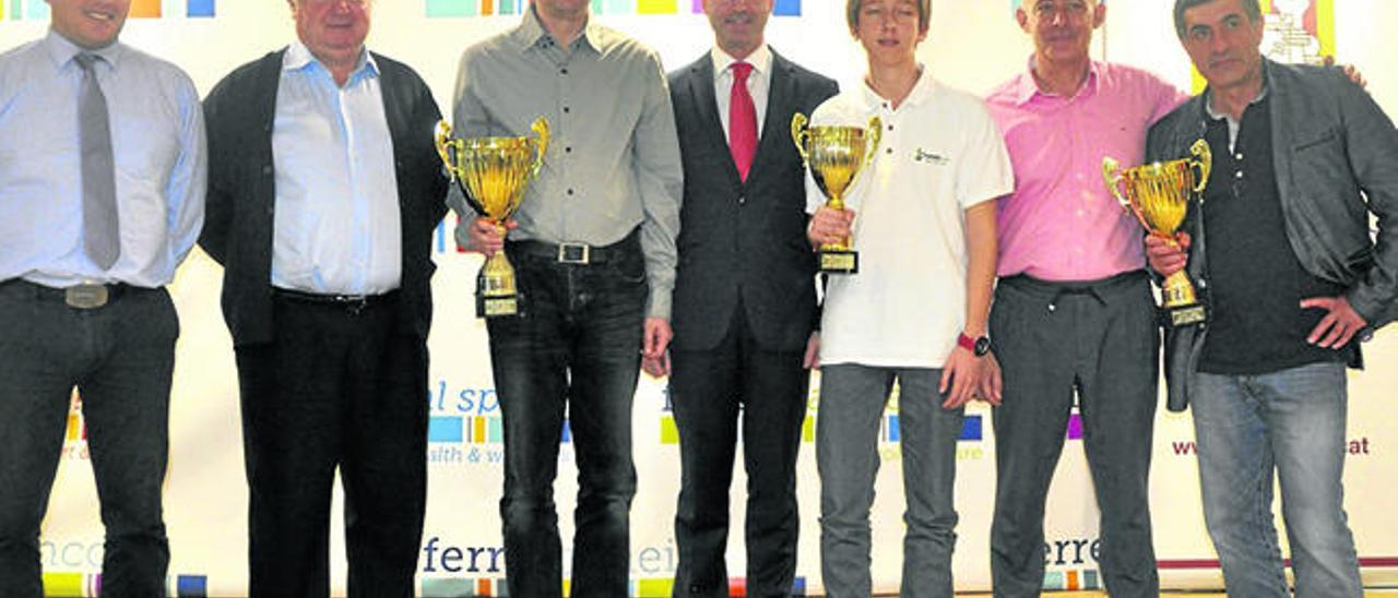 Podio del Open Trofeo Ferrer Hotels, que se disputó en Can Picafort.