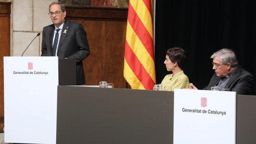 El president de la Generalitat, Quim Torra, durant l&#039;homenatge pòstum al monjo de Montserrat Lluís Duch