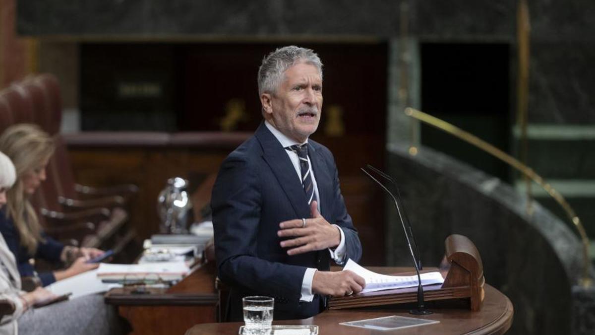 El ministro del Interior, Fernando Grande-Marlaska, en el Congreso.