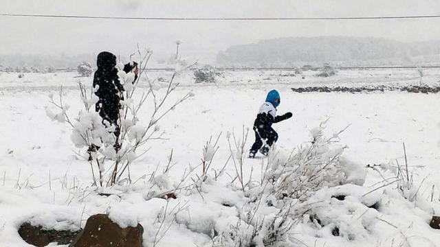 Nieve en Barracas, en una imagen de archivo.