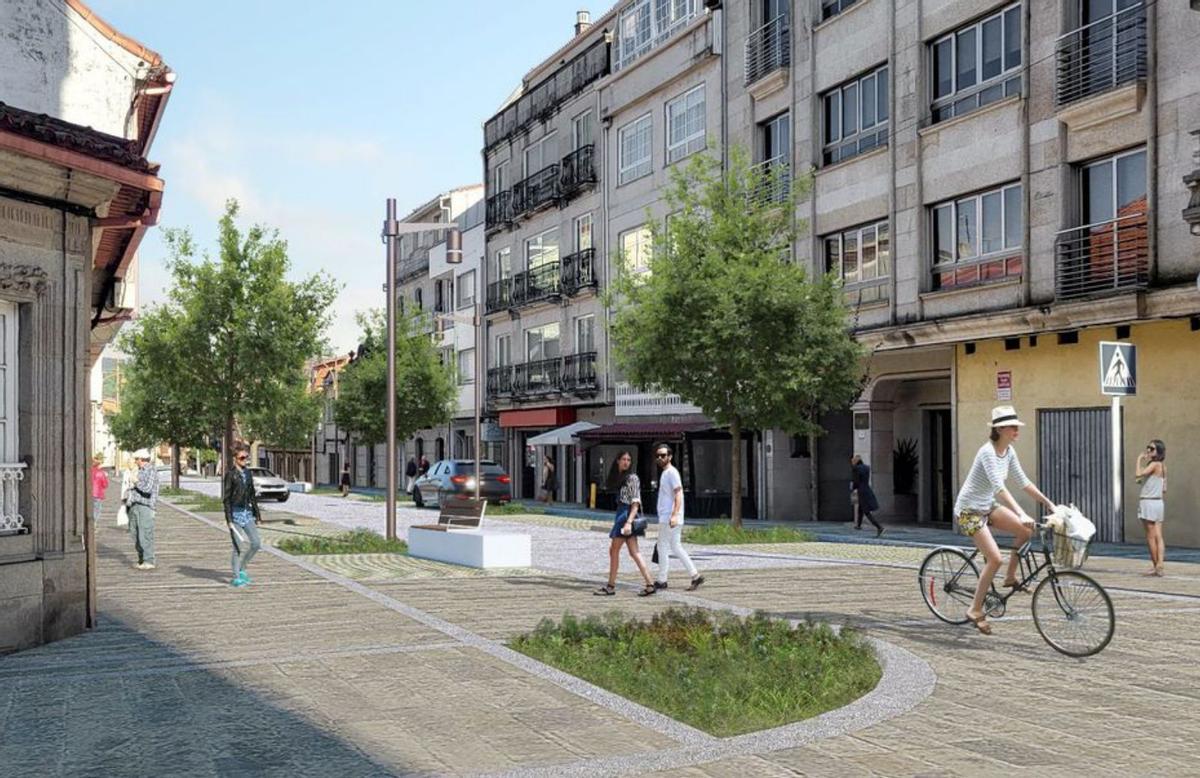 Infografía sobre el aspecto que tendrá la calle Roxelio Landeiro de Arcade.