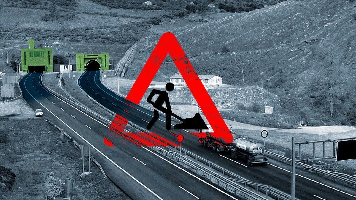 Obras en lo túneles del Huerna.