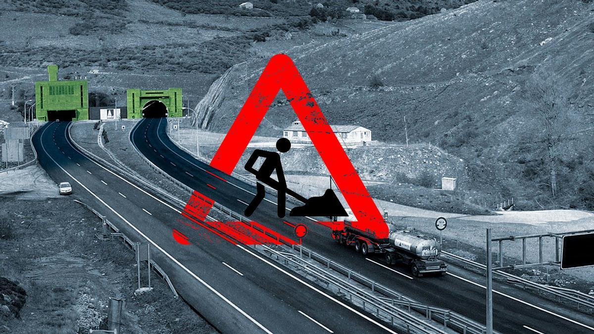 Obras en lo túneles del Huerna.