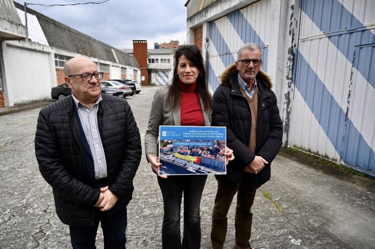 La conselleira anunciando vivienda pública en Pontevedra.