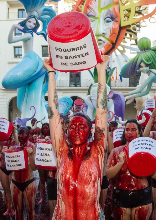 La manifestación organizada por la Asociación Animalista arrancó en la Plaza de la Estrella, finalizando en la Plaza del Ayuntamiento