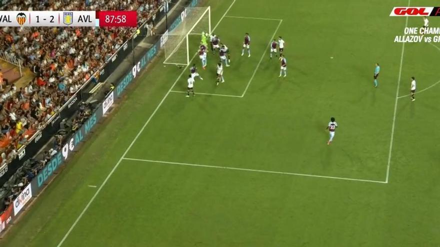 Vídeo: Así fue el gol del Valencia al Aston Villa