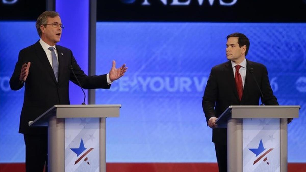 Jeb Bush y Marco Rubio, en el debate del sábado.