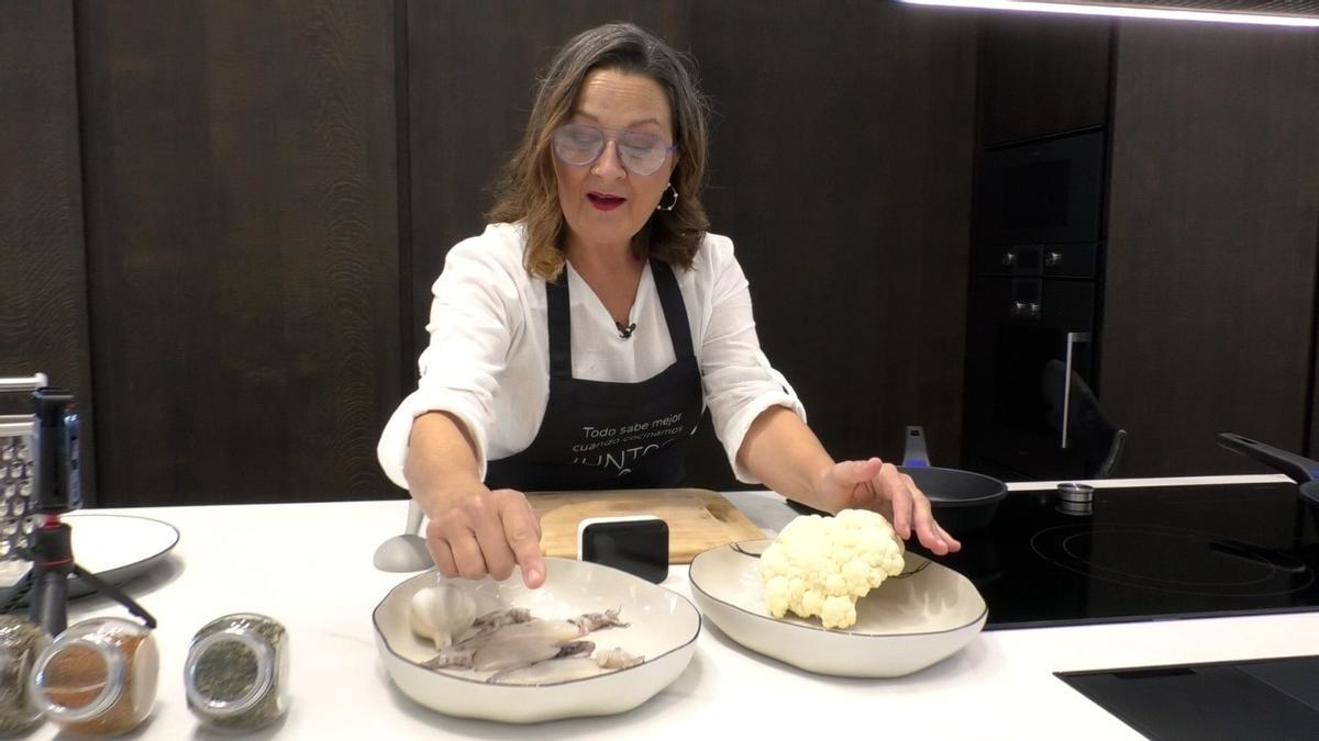 Loles García preparará como plato saludable unos calamares sobre coliflor