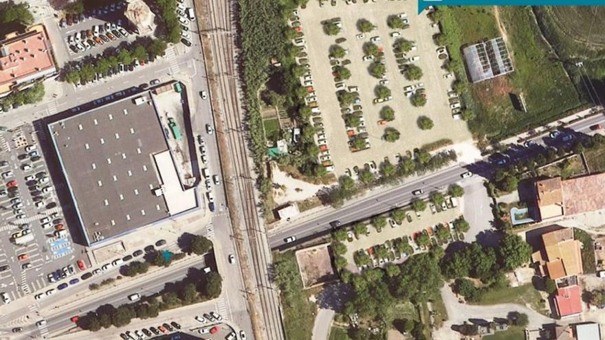 Una imatge aèria del nou aparcament previst a Figueres.